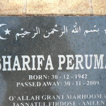 PERUMAL Sharifa 1942-2009