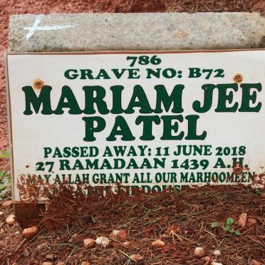 PATEL Mariam Jee -2018