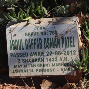 PATEL Abdul Gaffar Osman -2012
