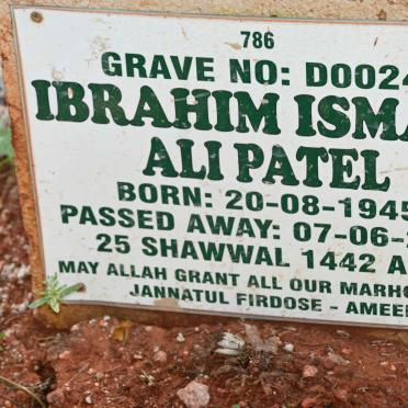 PATEL Ibrahim Ismail Ali 1945-2021
