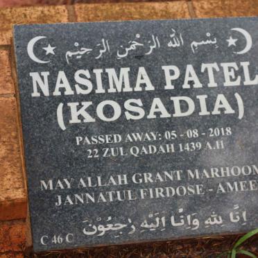 PATEL Nasima nee KOSADIA -2018