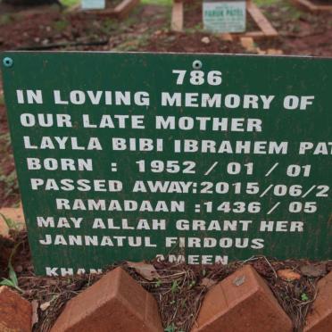 PATEL Layla Bibi Ibrahim 1952-2015