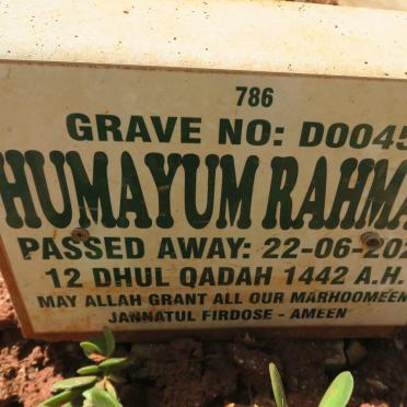 RAHMAN Humayum -2021