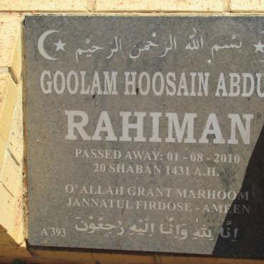 RAHIMAN Goolam Hoosain Abdul -2010