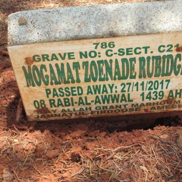 RUBIDGE Mogamat Zoenade -2017