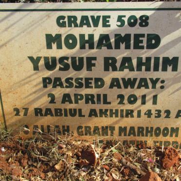 RAHIM Mohamed Yusuf -2011