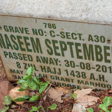 SEPTEMBER Naseem -2017