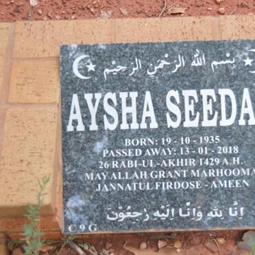 SEEDAT Aysha 1935-2018