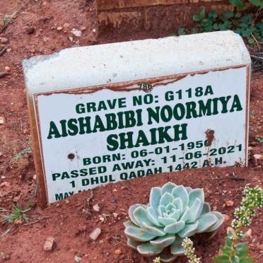 SHAIKH Aishabibi Noormiya 1950-2021