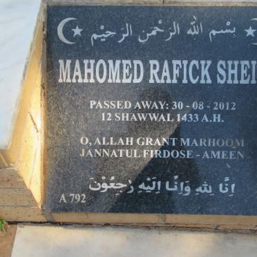 SHEIK Mahomed Rafick -2012