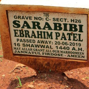 SARABIBI Ebrahim Patel -2019