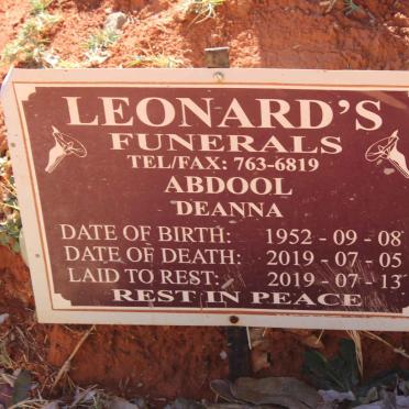 ABDOOL Deanna 1952-2019