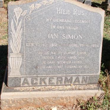 ACKERMAN Jan Simon 1912-1956