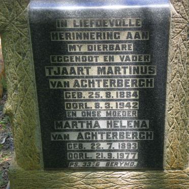 ACHTERBERGH Tjaart Martinus, van 1884-1942 &amp; Martha Helena 1893-1977