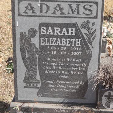 ADAMS Sarah Elizabeth 1913-2007