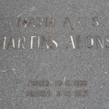 AFONSO Maria A.C.S., Martins 1930-1993