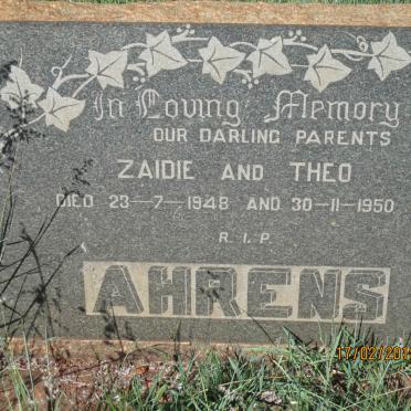 AHRENS Theo -1950 &amp; Zaidie 1948-