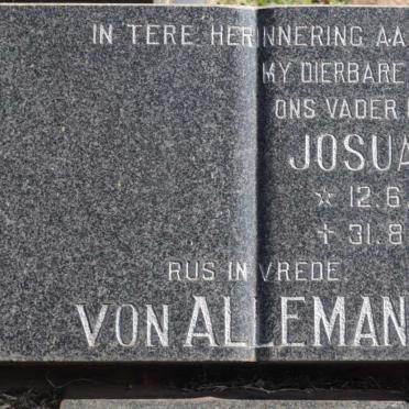 ALLEMANN Josua J.J., von 1905-1979