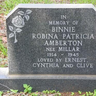 AMBERTON Robina Patricia nee MILLAR 1914-1945