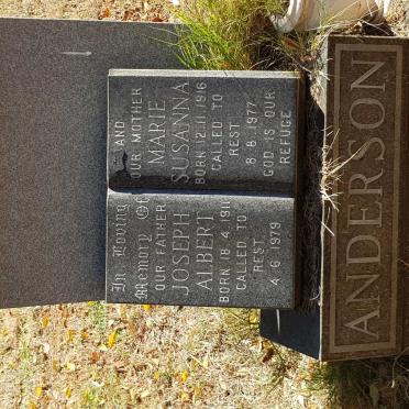 ANDERSON Joseph Albert 1911-1979 &amp; Marie Susanna 1916-1977