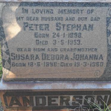 ANDERSON Peter Stephan 1898-1953 &amp; Susara Debora Johanna 1898-1960