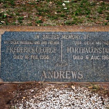 ANDREWS Frederick George -1956 &amp; Martha Constance -1964