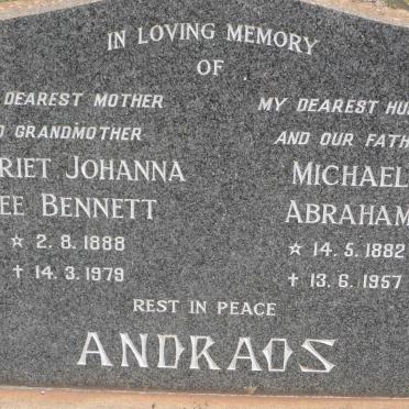 ANDRAOS Michael Abraham 1882-1957 &amp; Harriet Johanna BENNETT 1888-1979