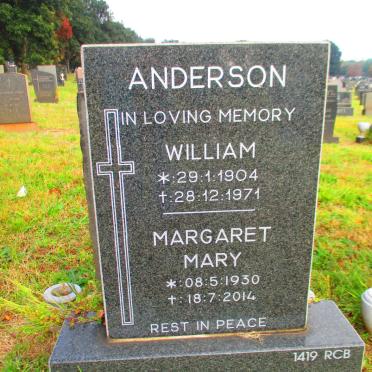 ANDERSON William 1904-1971 &amp; Margaret Mary 1930-2014
