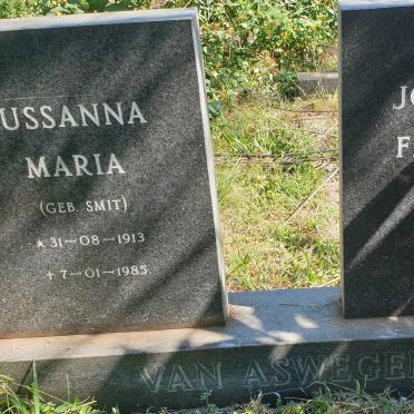 ASWEGEN Johannes Francois, van 1912-1966 &amp; Sussanna Maria SMIT 1913-1985