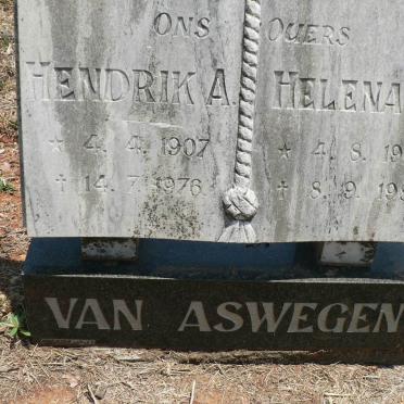 ASWEGEN Hendrik A., van 1907-1976 &amp; Helena J. 1907-1980