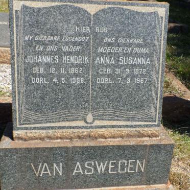 ASWEGEN Johannes Hendrik, van 1862-1956 &amp; Anna Susanna 1872-1967