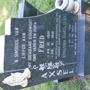AXSEL Fred 1919-1981 &amp; Johanna Maria 1925-2002