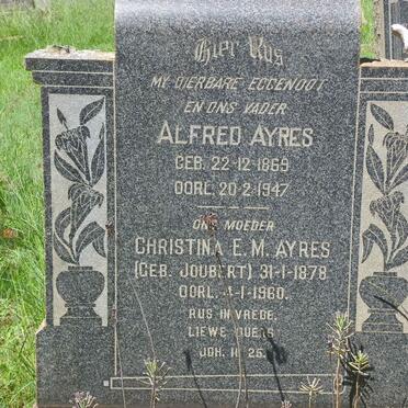 AYRES Alfred 1869-1947 &amp; Christina E.M. JOUBERT 1878-1960