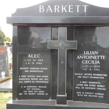 BARKETT Alec 1913-1986 &amp; Lilian Antoinette Cecilia 1924-2015