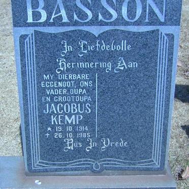 BASSON Jacobus Kemp 1914-1985