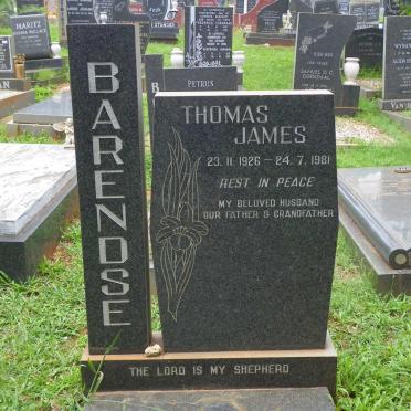 BARENDSE Thomas James 1926-1981