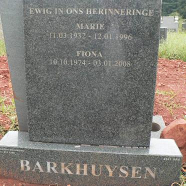 BARKHUYSEN Marie 1932-1996 :: BARKHUYSEN Fiona 1974-2008