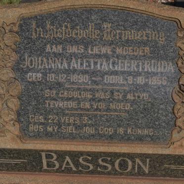 BASSON Johanna Aletta Geertruida 1890-1956