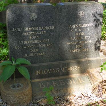 BARBOUR James 1870-1944 &amp; Janet Gilmour GREENLEES 1867-1945