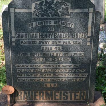 BAUERMEISTER Christian Henry -1951