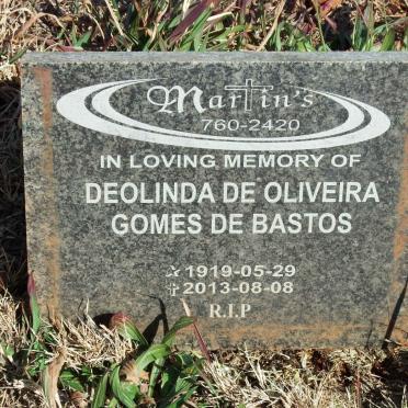 BASTOS Deolinda de Oliveira Gomes, de 1919-2013