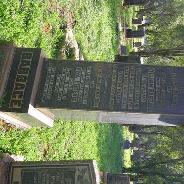 BABBAGE William 1876-1943 &amp; Viva Eugenie CHEW 1888-1974