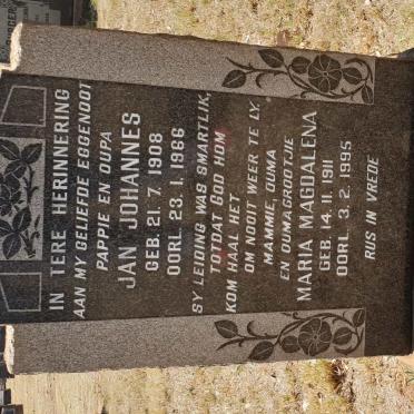 BADENHORST Jan Johannes 1908-1966 &amp; Maria Magdalena 1911-1995