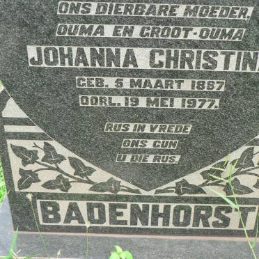 BADENHORST Johanna Christina 1887-1977