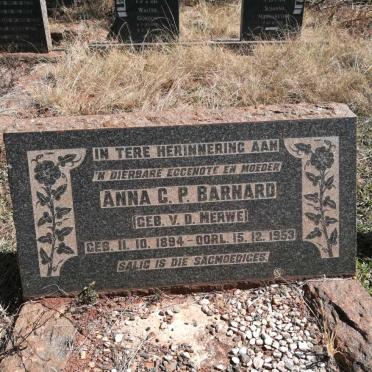 BARNARD Anna C.P. nee V.D. MERWE 1894-1953