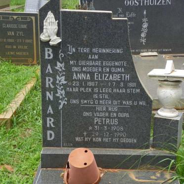 BARNARD Petrus 1908-1990 &amp; Anna Elizabeth 1907-1981