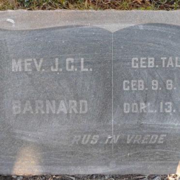 BARNARD J.G.L. nee TALJARD 1876-1953