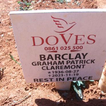 BARCLAY Graham Patrick Claremont 1936-2021