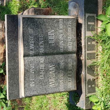 BAIRD John 1909-1973 &amp; Miriam 1914-1960