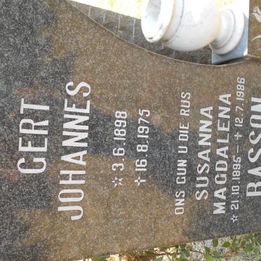 BASSON Gert Johannes 1898-1975 &amp; Susanna Magdalena 1895-1986